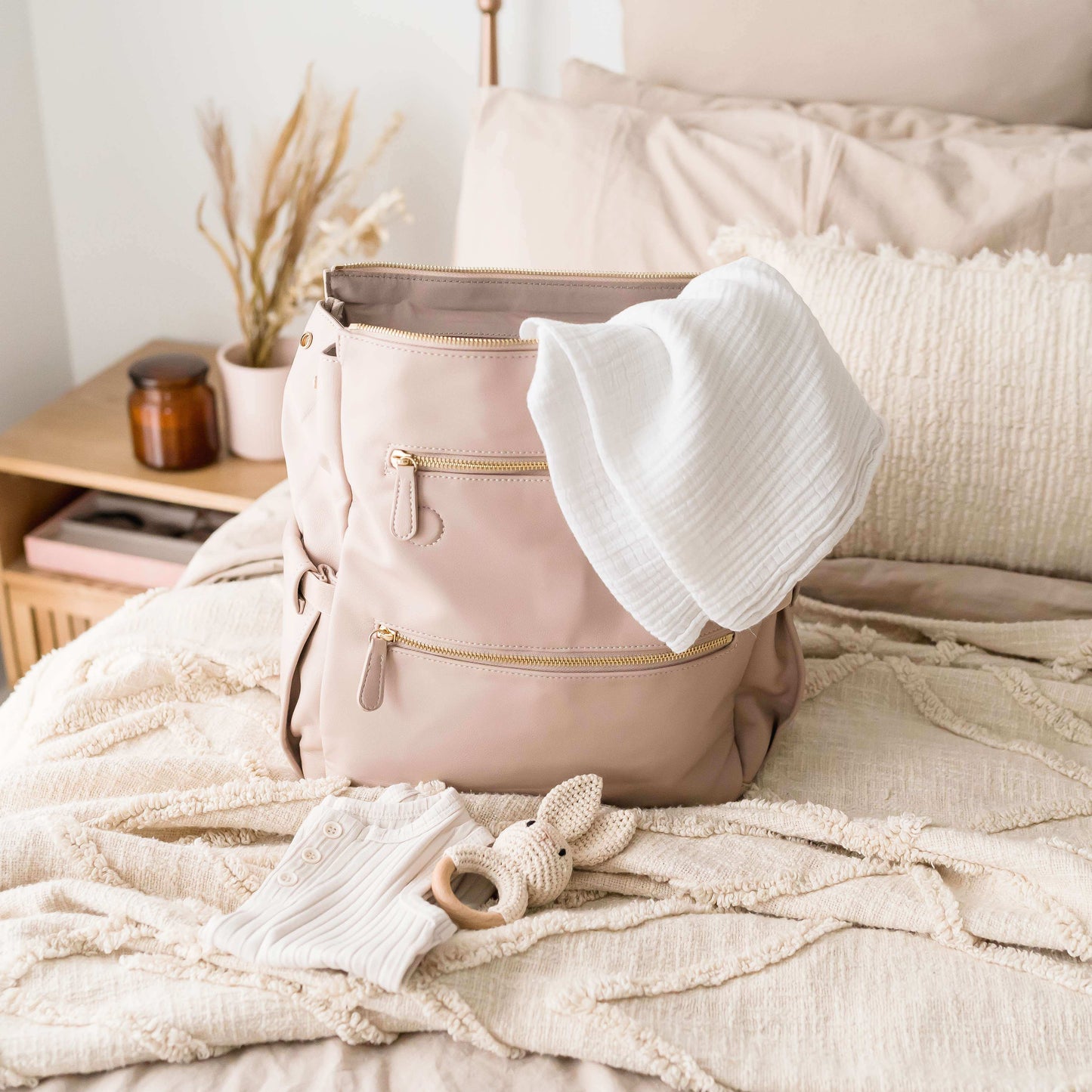 Luxury Baby Nappy Backpack - Natural